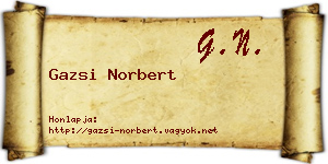 Gazsi Norbert névjegykártya